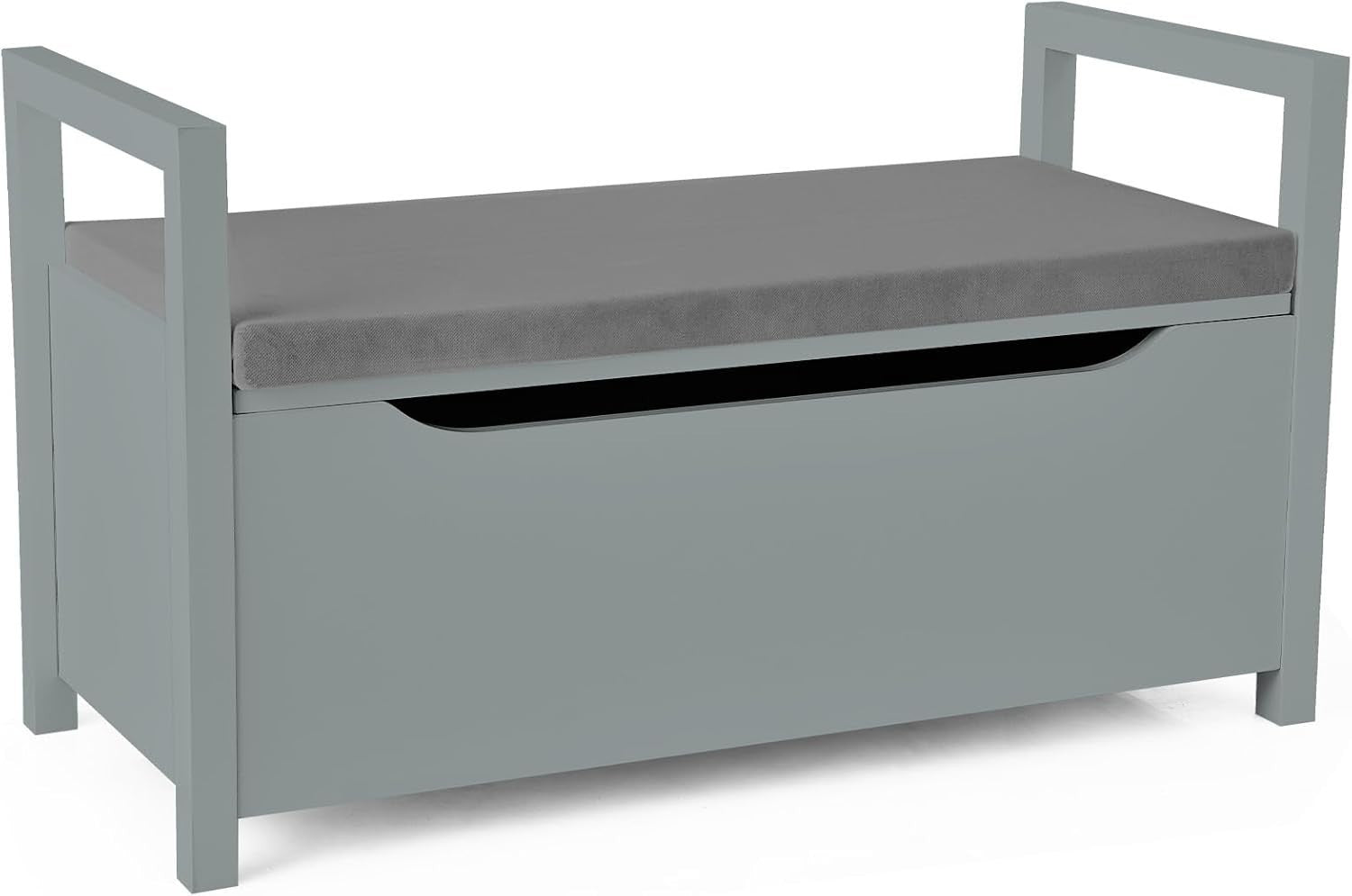 Grey Shoe Bench with Flip-Up Seat & Hidden Storage Hallway Chest 86x38x49cm