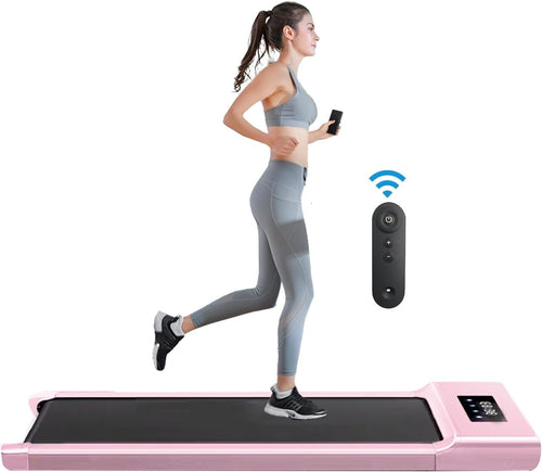 Under Desk Walking Pad 2.5HP Treadmill 12km/h Bluetooth Speaker Compact Pink