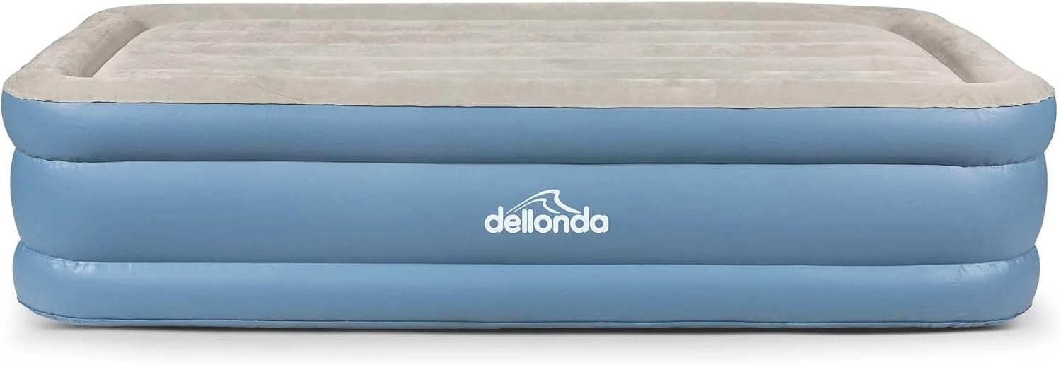Single Deluxe Inflatable Air Bed with Built-In Pump – Portable Camping Mattress