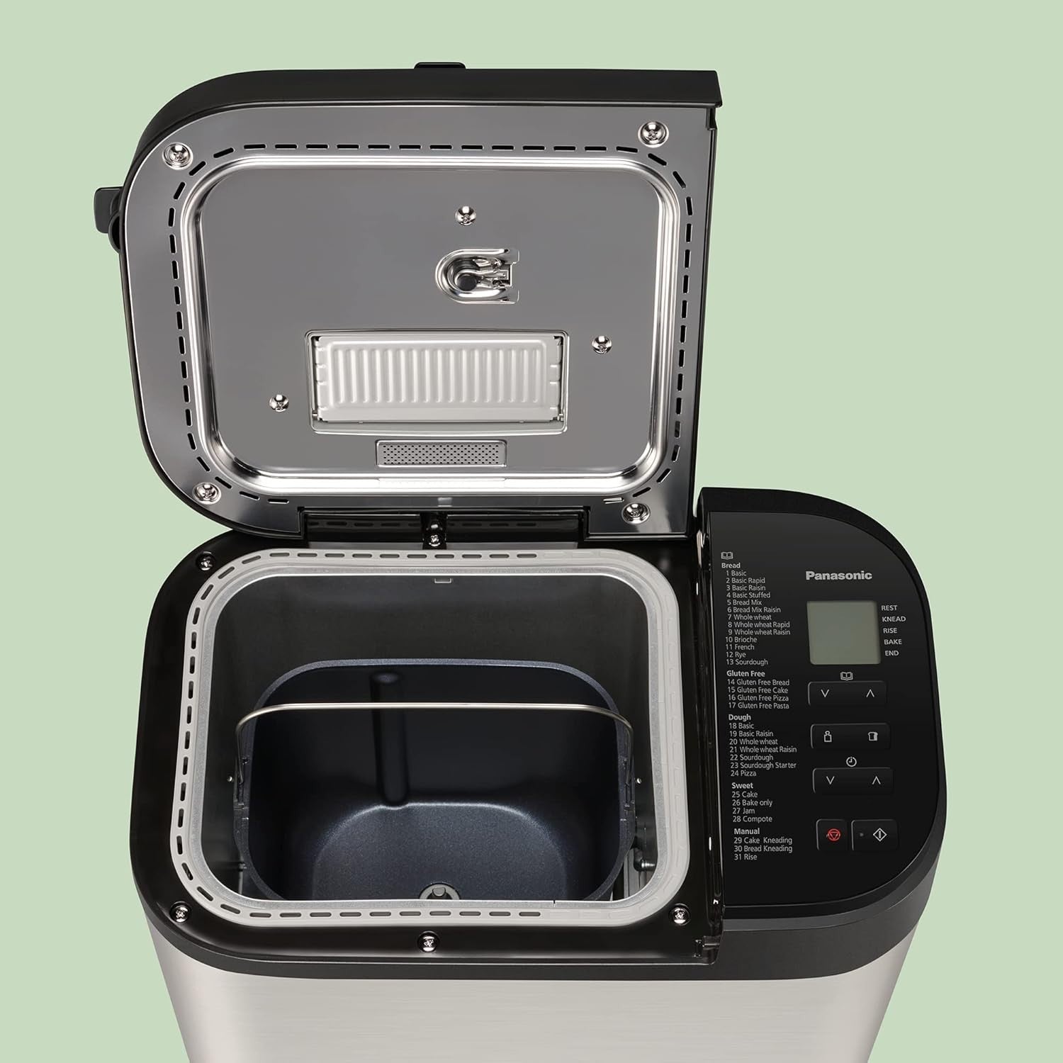 Fully Automatic Bread Maker 31 Programs Yeast Nut Dispenser Gluten-Free Silver