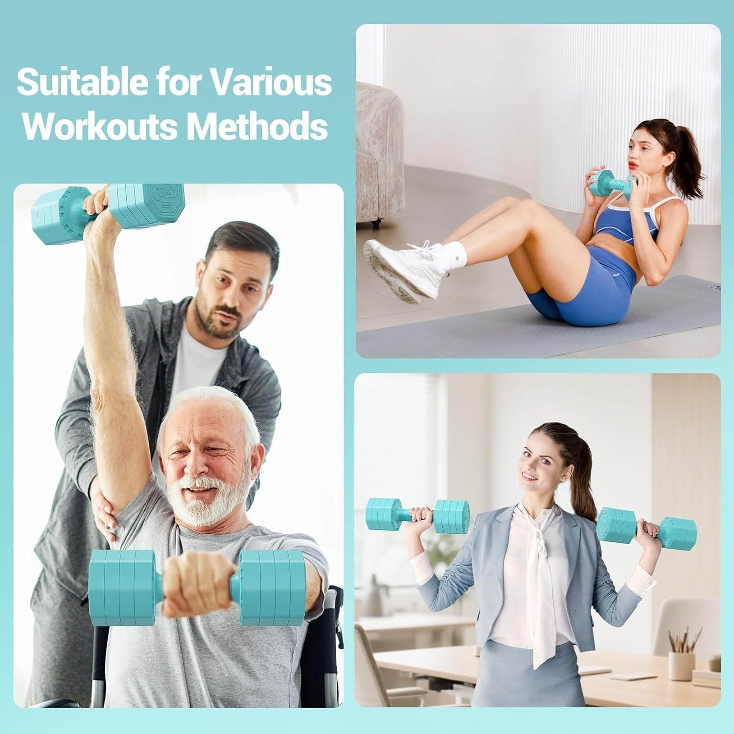 4-in-1 Adjustable Dumbbell Set 2–5KG Each No-Roll Non-Slip Home Weights
