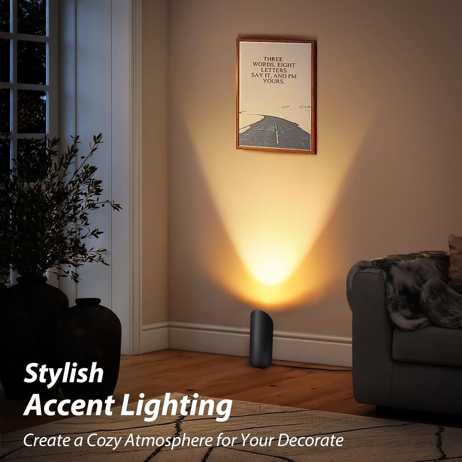 LED Uplight Floor Lamp Set of 2 IP44 2700K Warm White GU10 Indoor