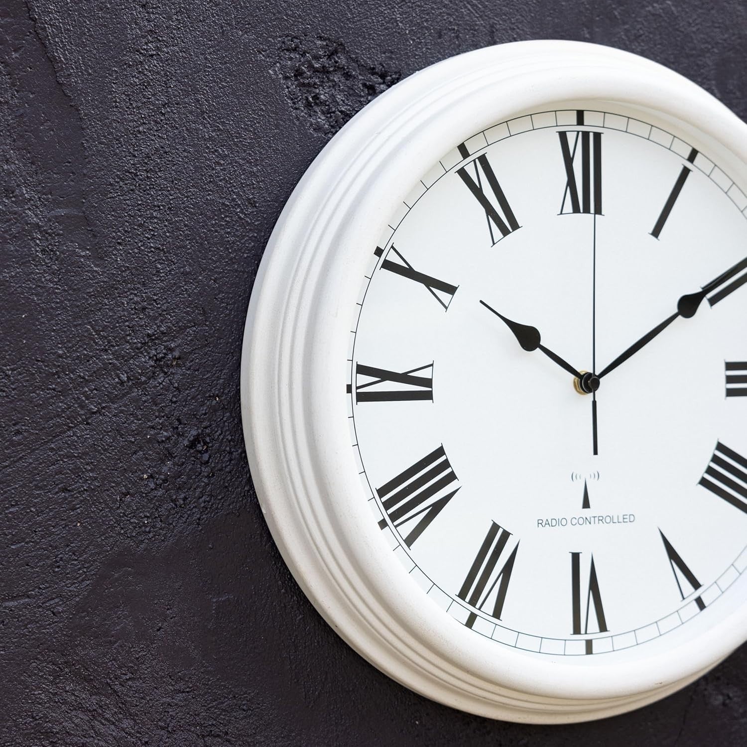 Outdoor Garden Clock 38cm Radio Controlled Rustproof Metal Glass Face