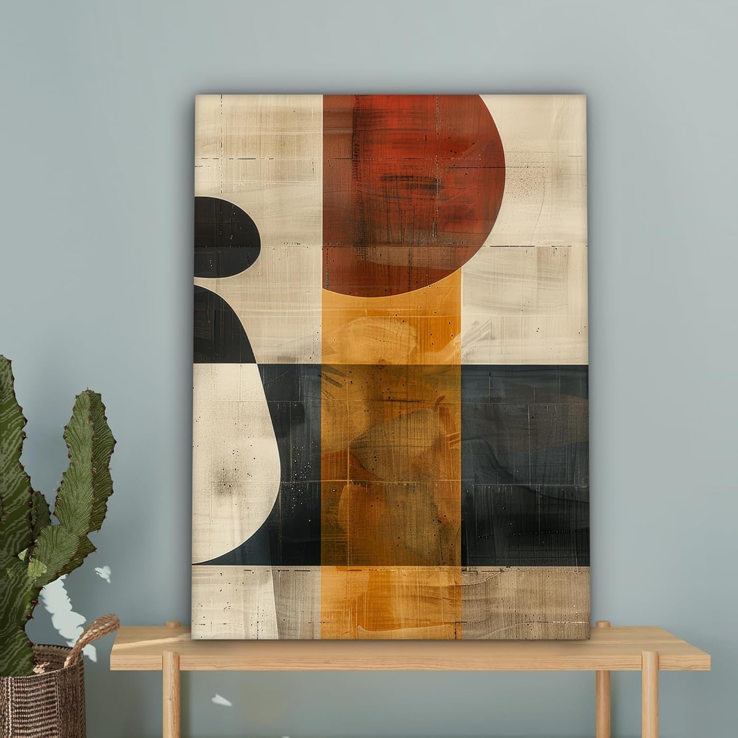 Large Abstract Canvas Wall Art 60x80cm Framed Modern Industrial
