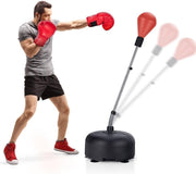 Freestanding Reflex Boxing Bag Adjustable Height Suction Base Gloves
