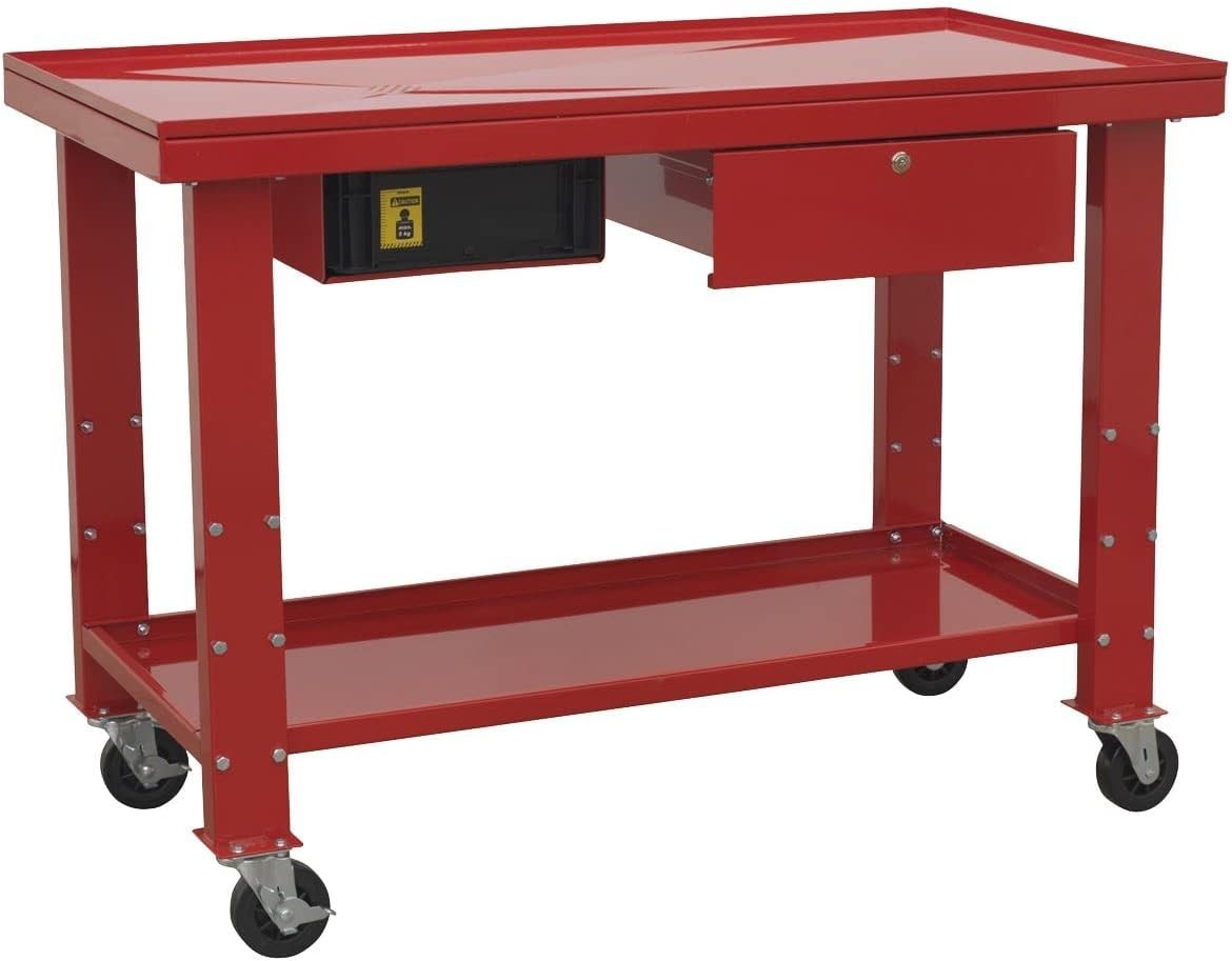 Mobile Engine Repair Workbench Heavy Duty Rolling Service Table Garage