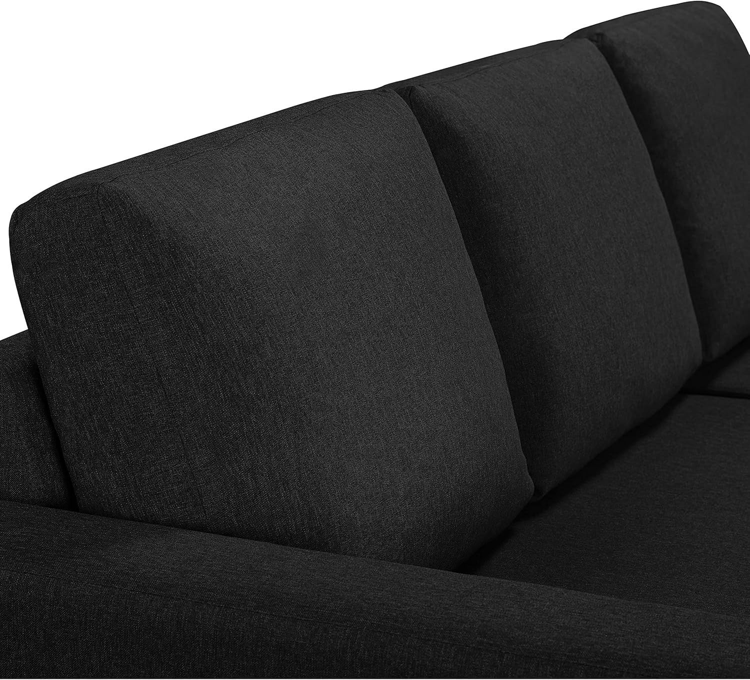 3 Seater L-Shaped Sofa Bed Black Corner Couch Pull Out with Storage