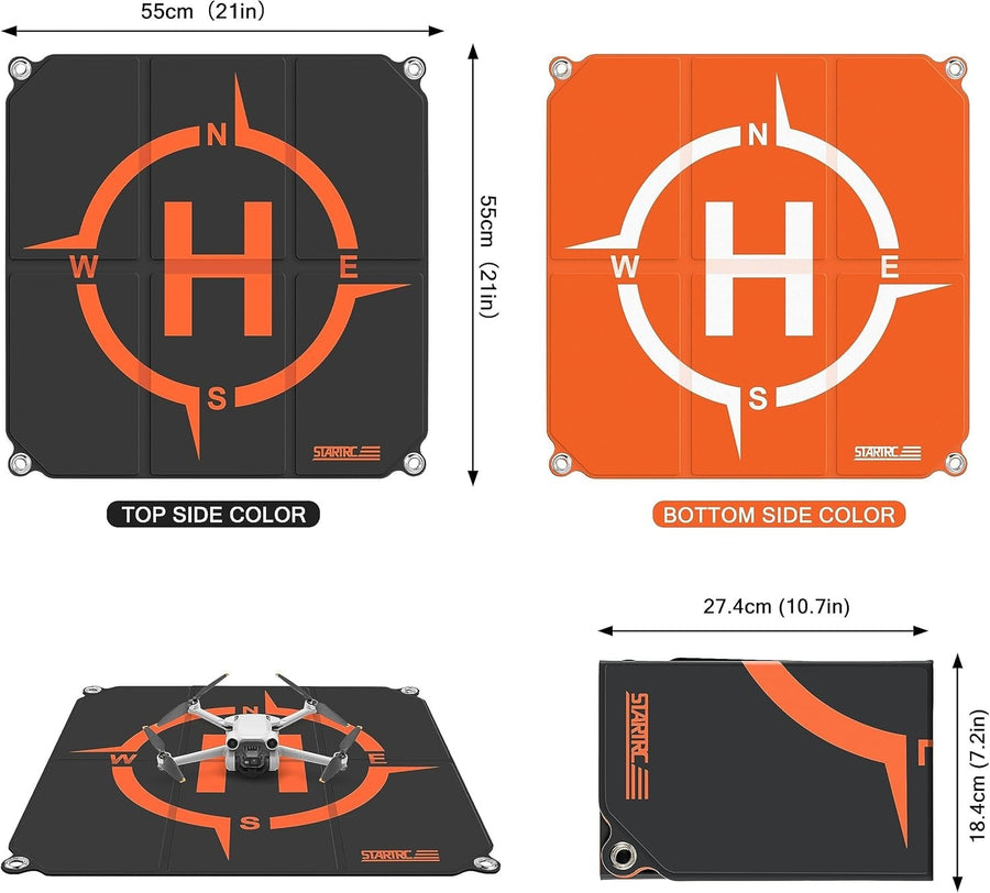 Foldable Waterproof Drone Landing Pad 55cm Portable Helipad for All Models
