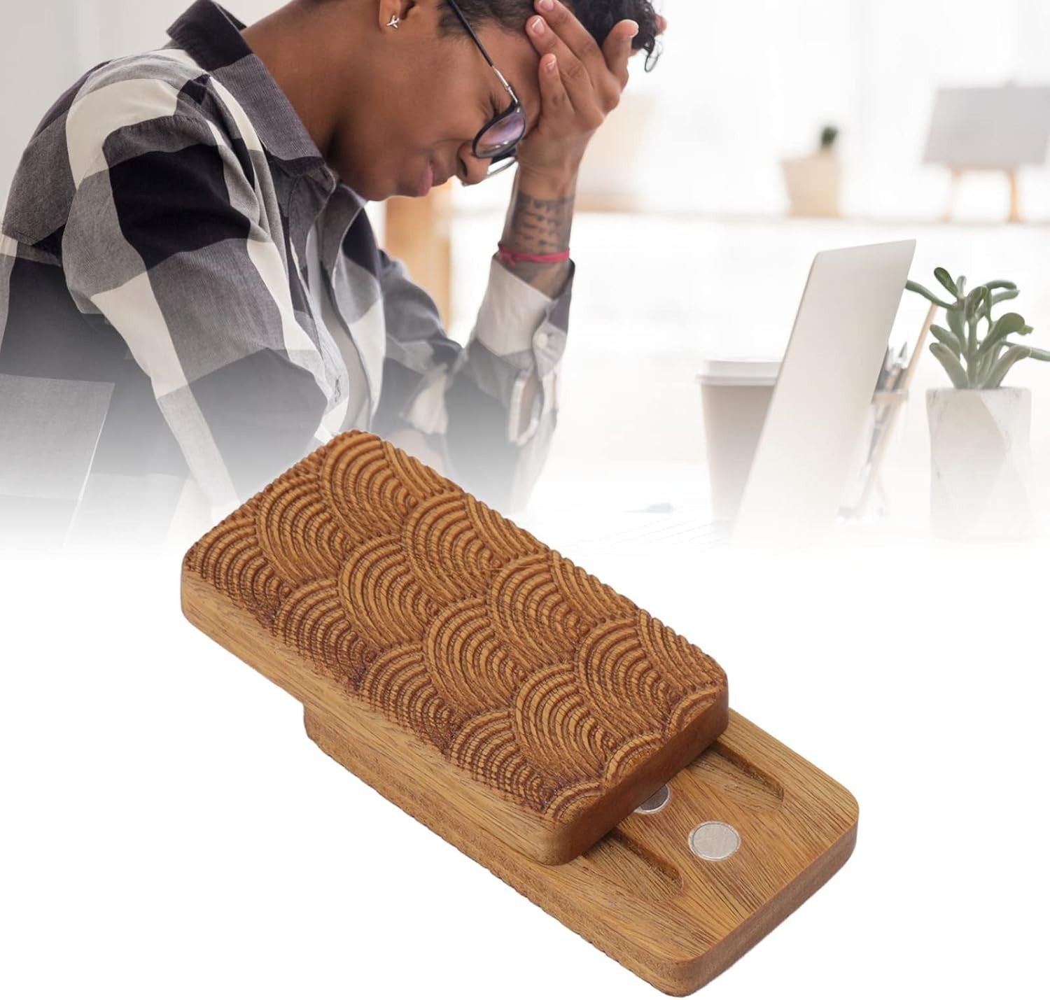 Wooden Magnetic Fidget Slider Haptic Coin Stress Relief ADHD Toy