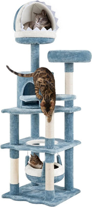 Large Cat Tree Tower 155cm Multi Level Scratching Post Condo Play Centre