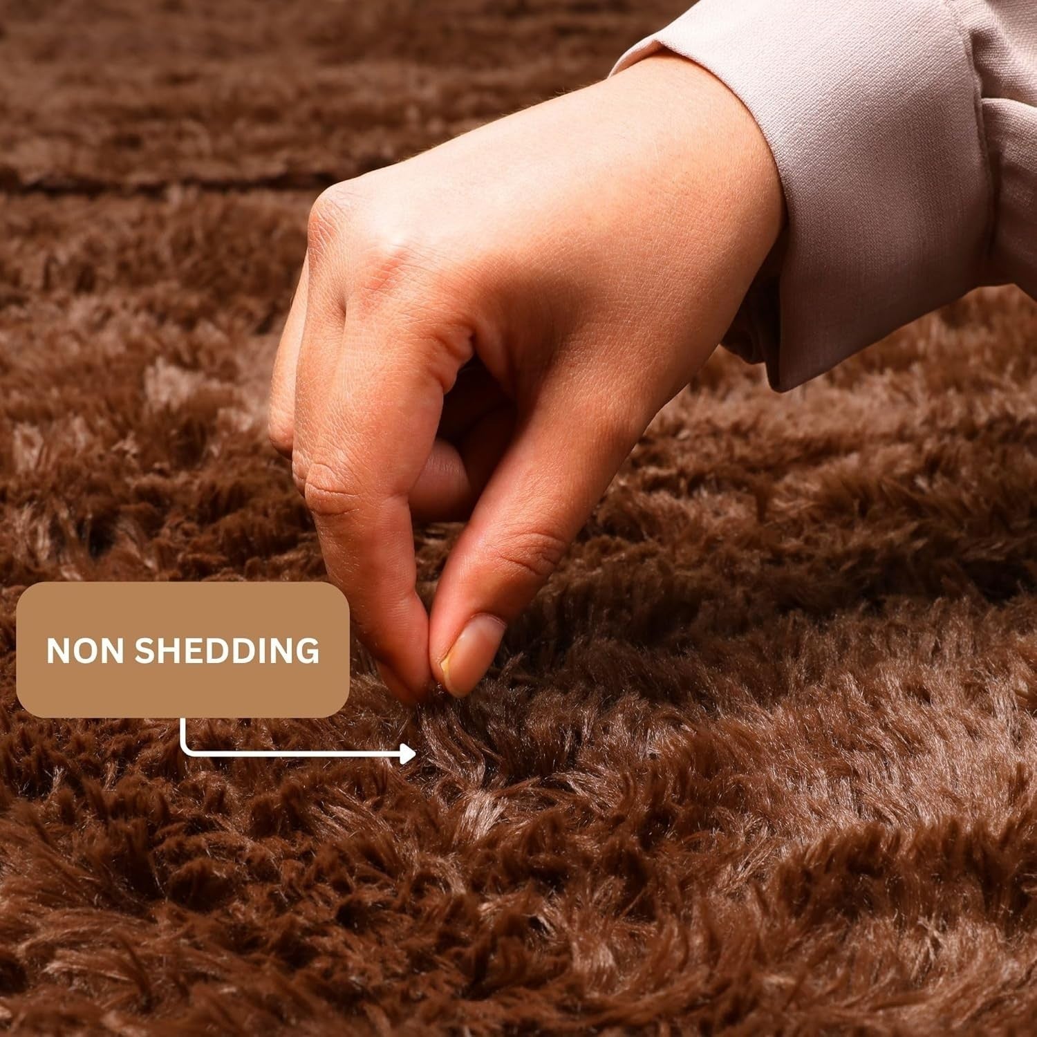 Brown Hallway Runner Rug 80x300cm Fluffy Thick Pile Non Slip Long Shaggy Carpet