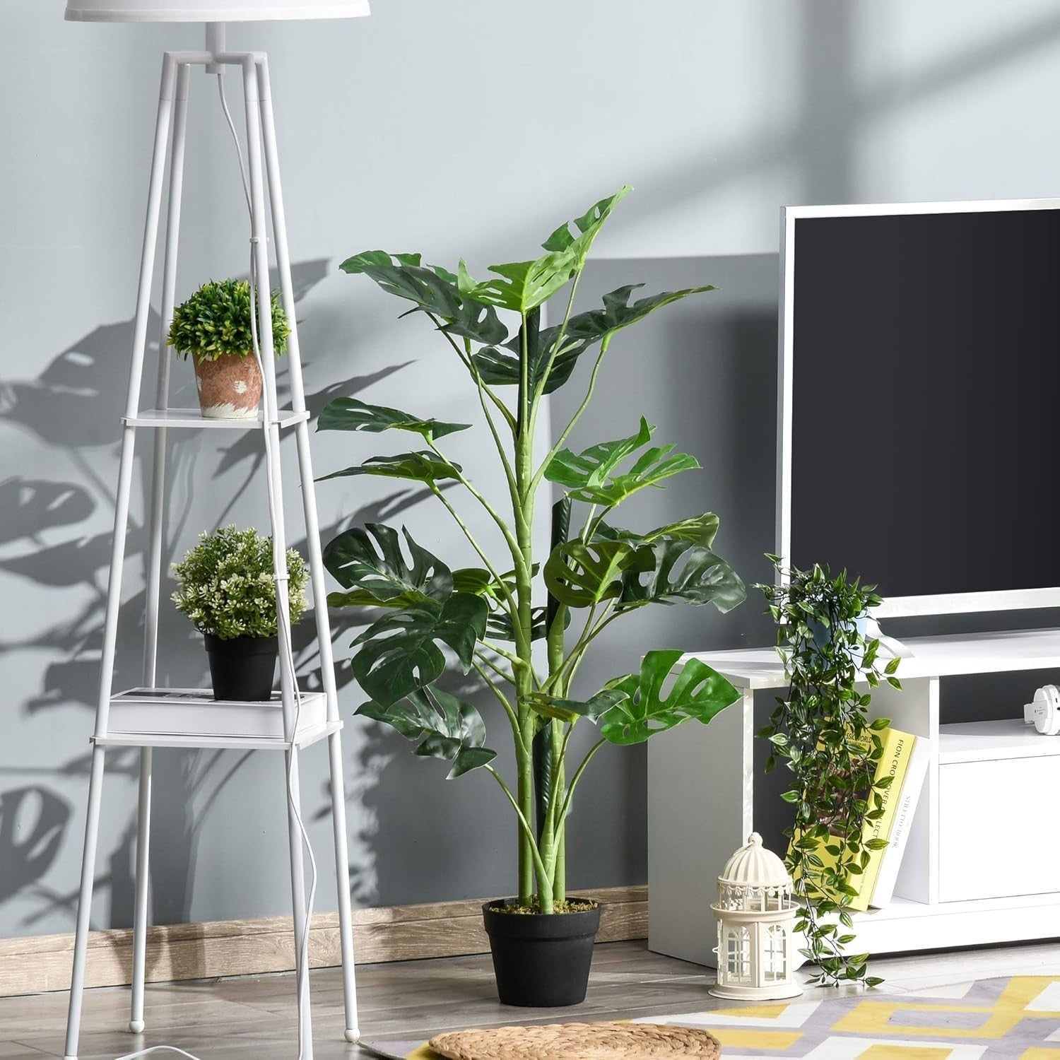 3.3FT Artificial Monstera Tree Potted Indoor Plant Tropical Green Home Decor