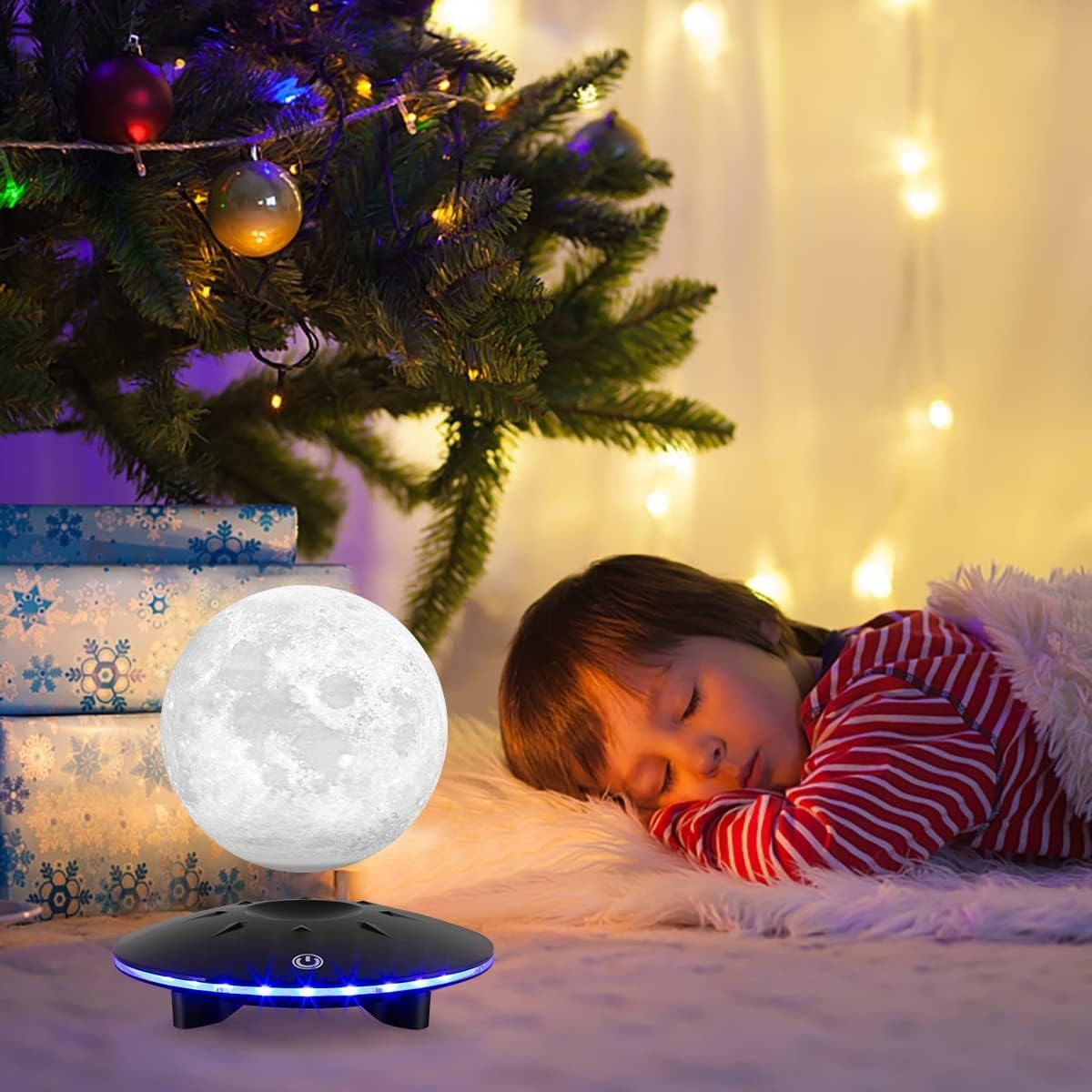 Levitating Moon Lamp Magnetic Floating 3D LED Night Light Touch Control