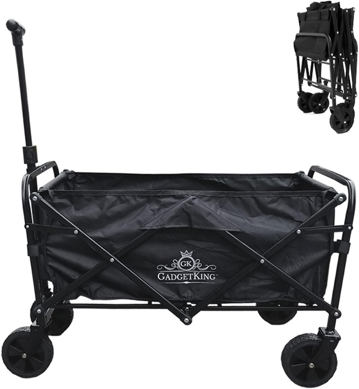 100kg Folding Garden Trolley Cart Collapsible Wagon w/ All-Terrain Wheels 100L