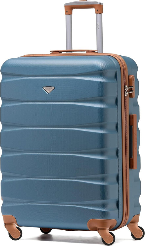 Medium 25” Checked Suitcase ABS Hard Shell 4 Wheel Spinner Lock