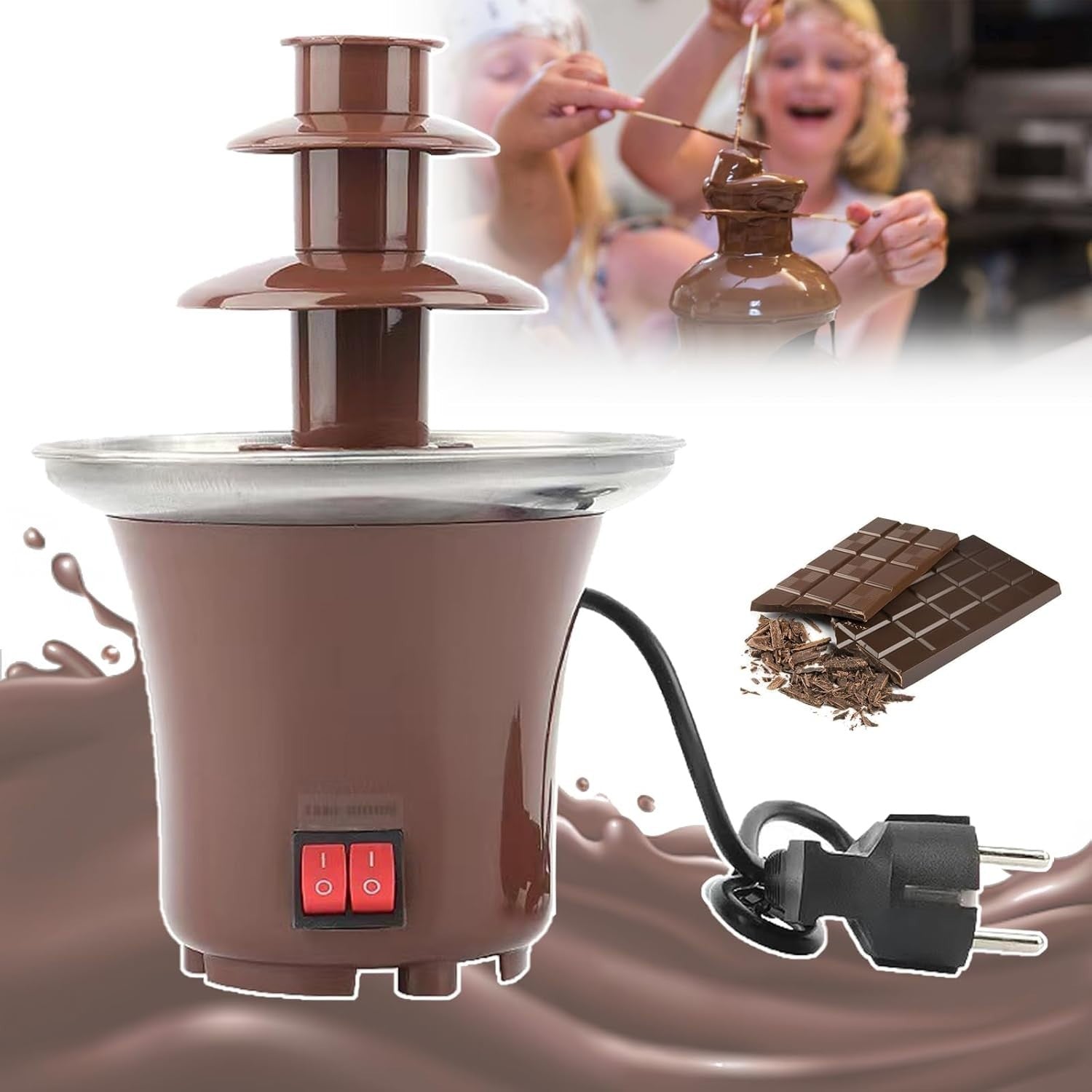 3 Tier Chocolate Fountain Machine Electric Fondue Tower 65W