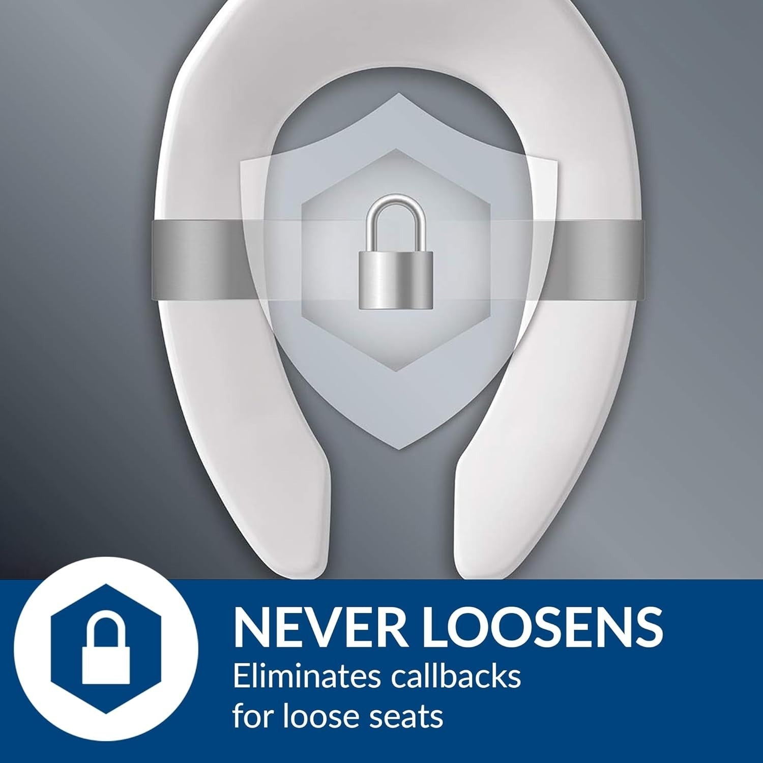 Commercial Elongated Toilet Seat White Open Front Heavy Duty