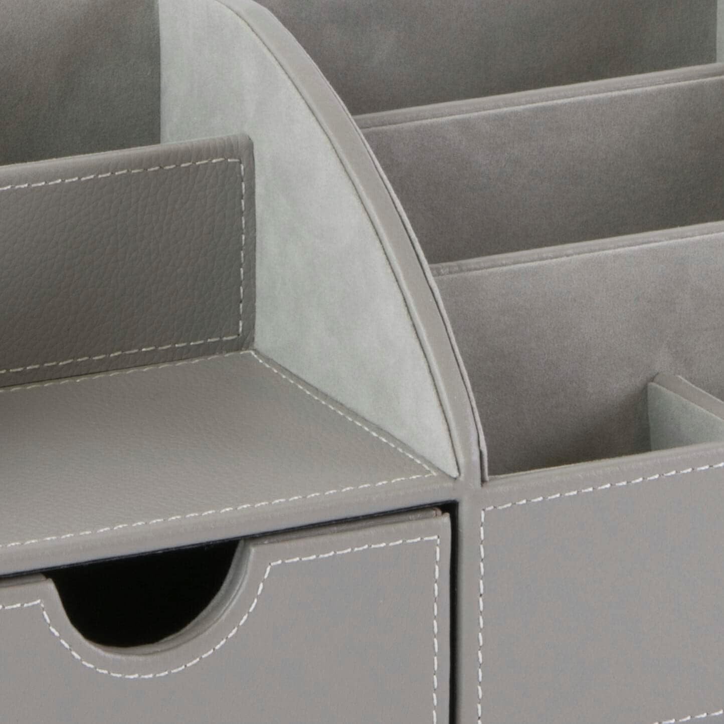 Faux Leather Desk Organiser 8-Compartment Drawer Pen, Stationery Caddy