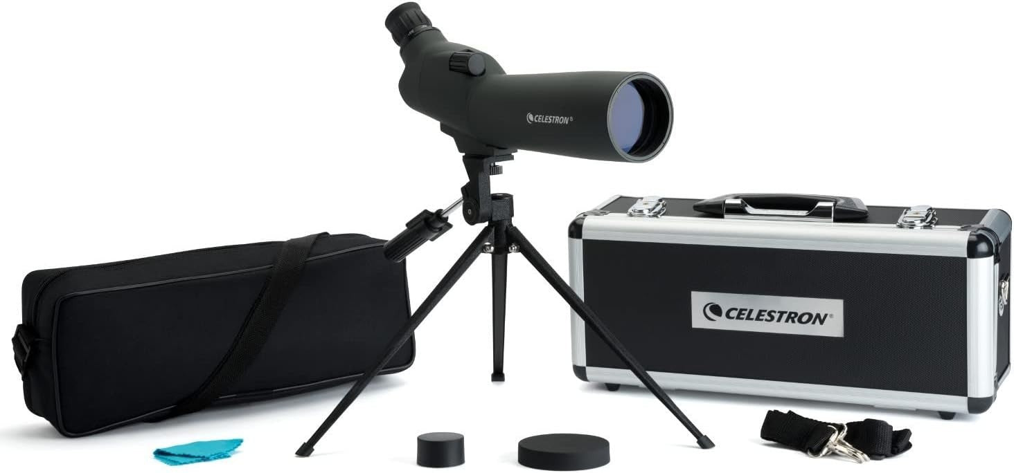 60mm UpClose Zoom Spotting Scope 20-60x Angled Waterproof Tripod Green