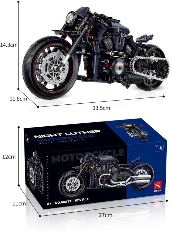 Motorbike Building Kit 623pcs – Technic Motorcycle Model for Adults & Kids