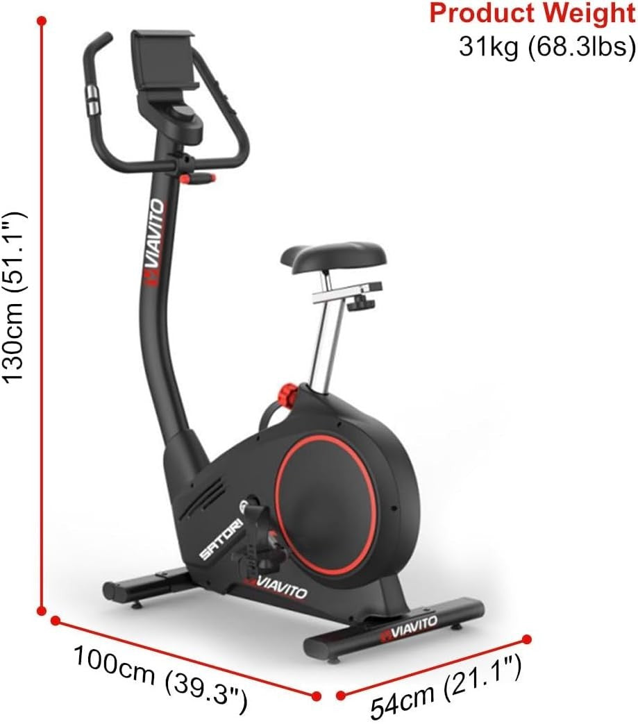 Upright Exercise Bike 32-Level Magnetic Resistance Quiet LED Display Home Gym
