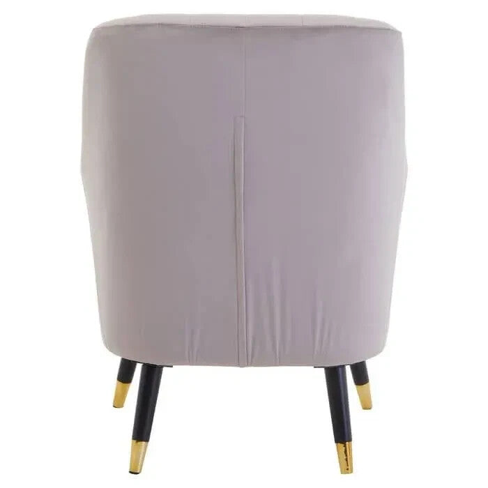 Mink Velvet Accent Chair Black Gold Legs Armchair Modern Padded Lounge