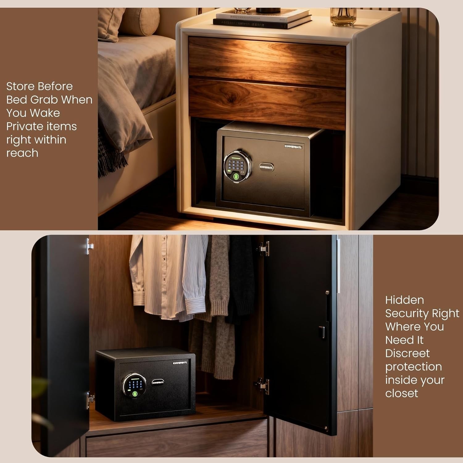Biometric Fingerprint Safe Box 19LB Steel Home Security Safe LED Keypad