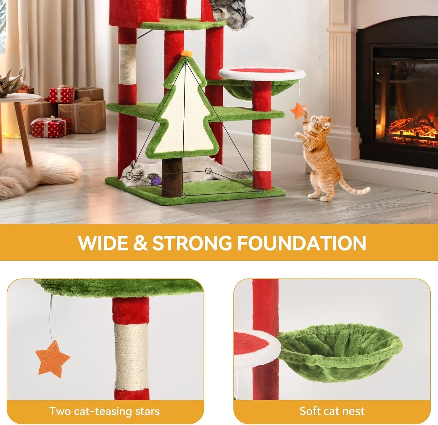Cat Tree Tower 137cm Level Condo Hammock Sisal Scratching Posts