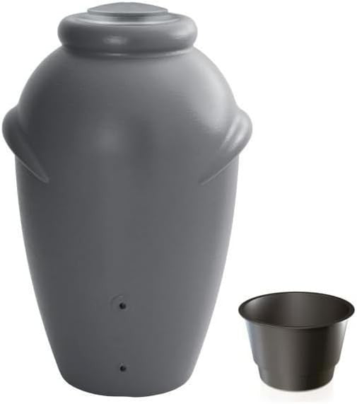360L Grey Garden Water Butt with Tap & Complete Connection Kit