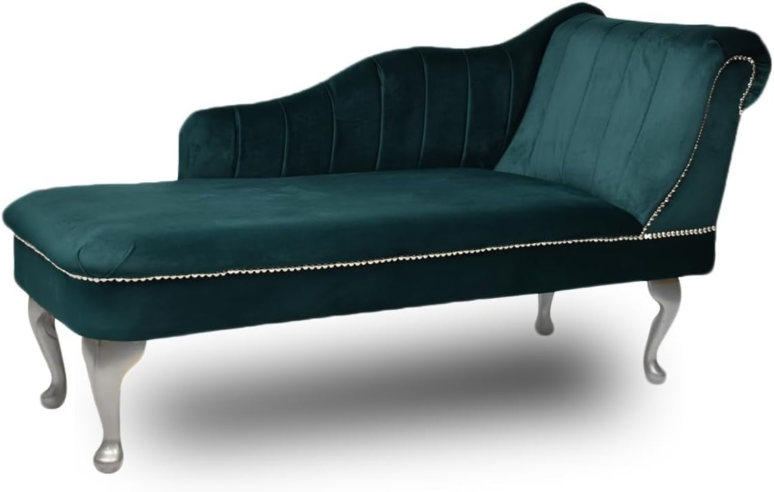 Velvet Chaise Lounge Right Hand Tufted Accent Sofa Chair Jasper 133cm