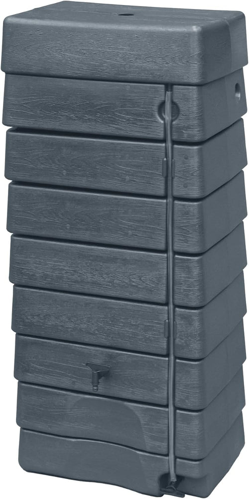 276L Grey Wall Water Tank with Rain Trap & Downpipe Connector