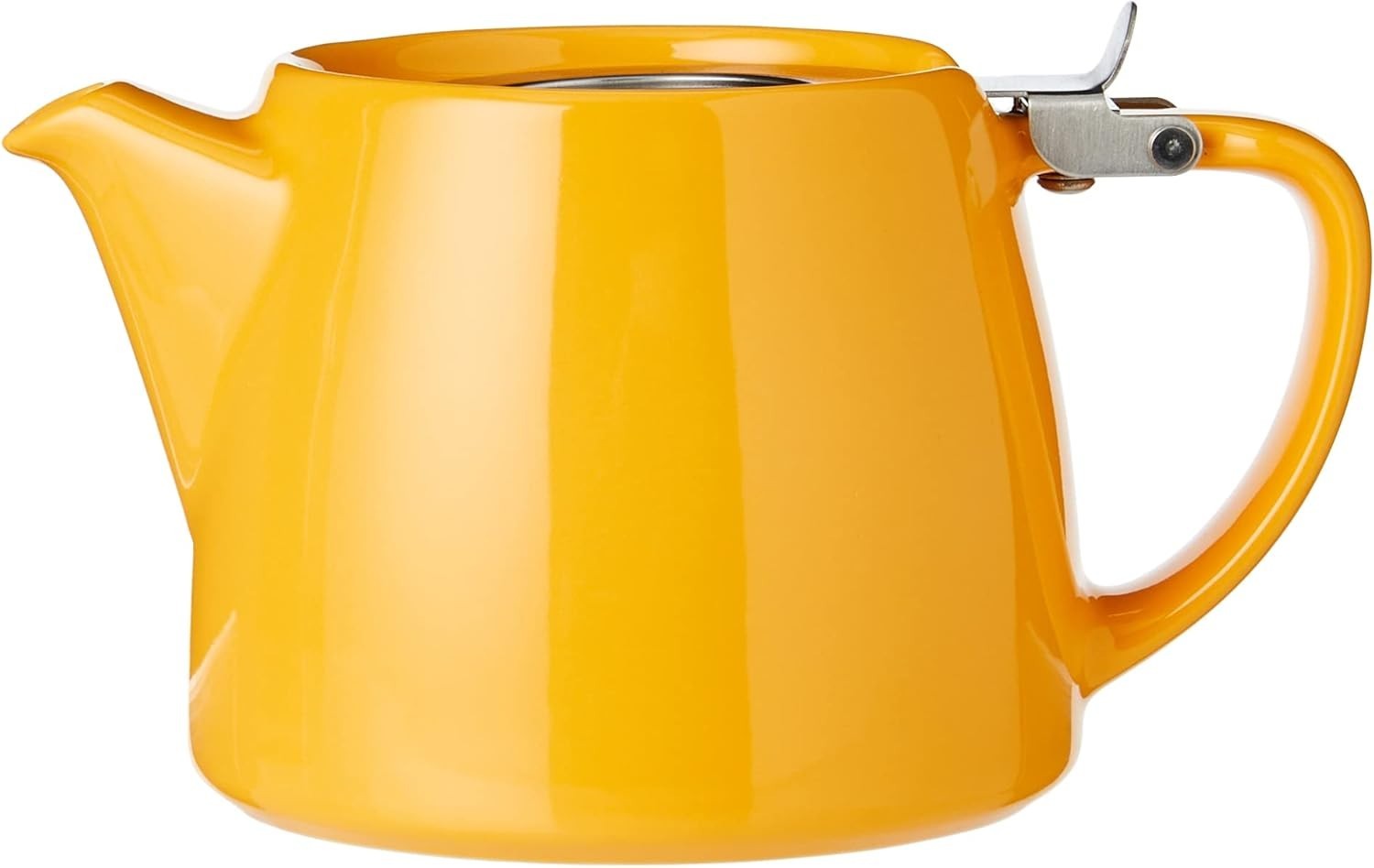 Ceramic Teapot with Infuser 530ml Tea Pot Stainless Steel Lid Orange