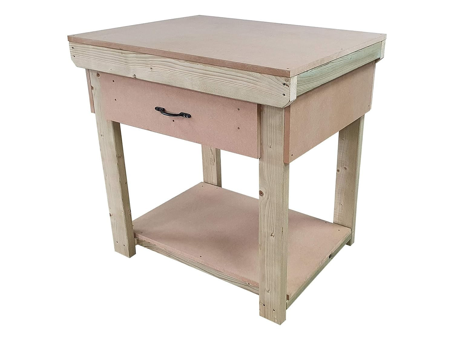 Heavy Duty Wooden Workbench 3ft 18mm MDF Top Drawer Garage Industrial Table