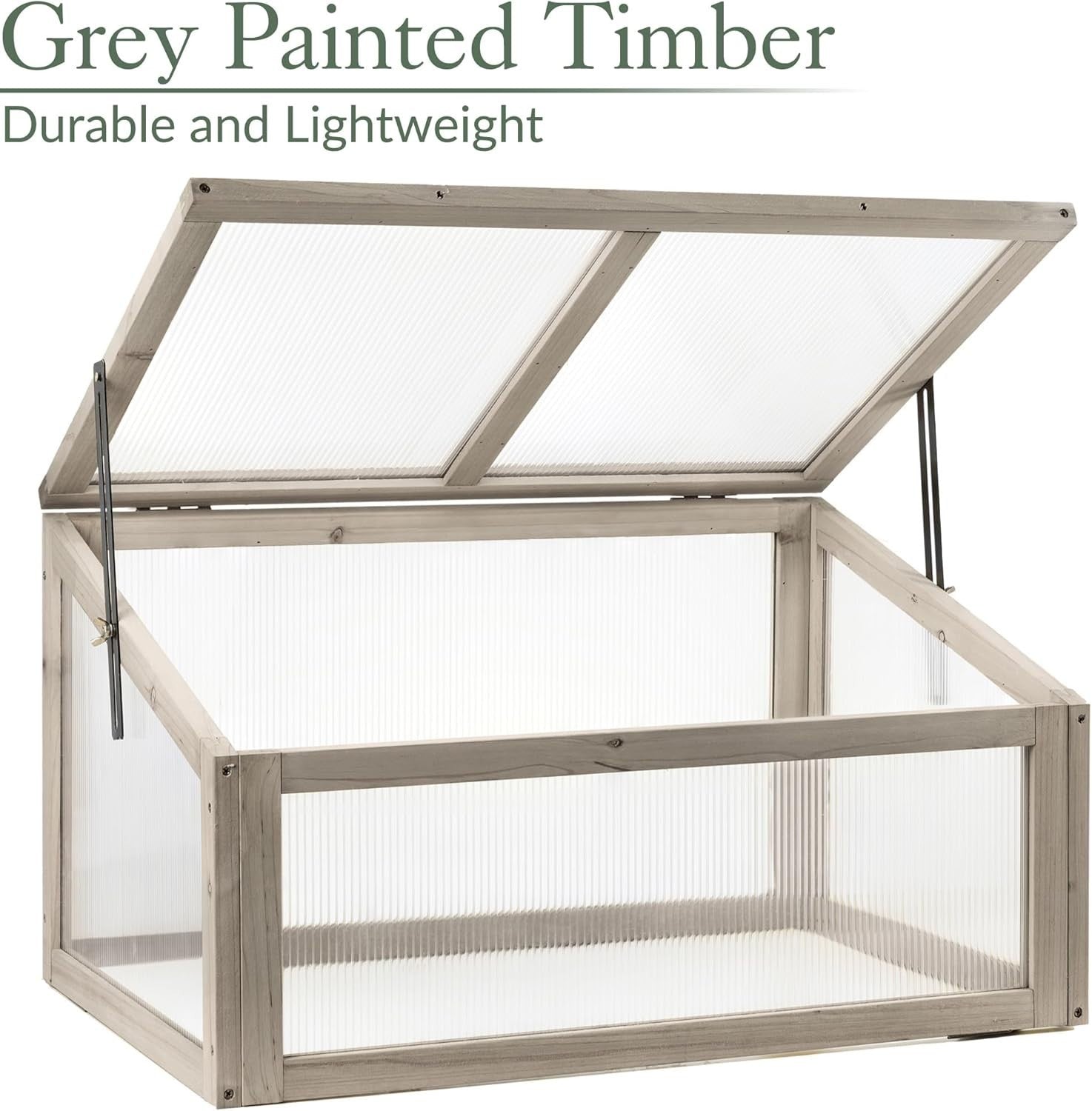 Premium Wooden Cold Frame Greenhouse for Plants & Vegetables 70x46x39cm UV Panel
