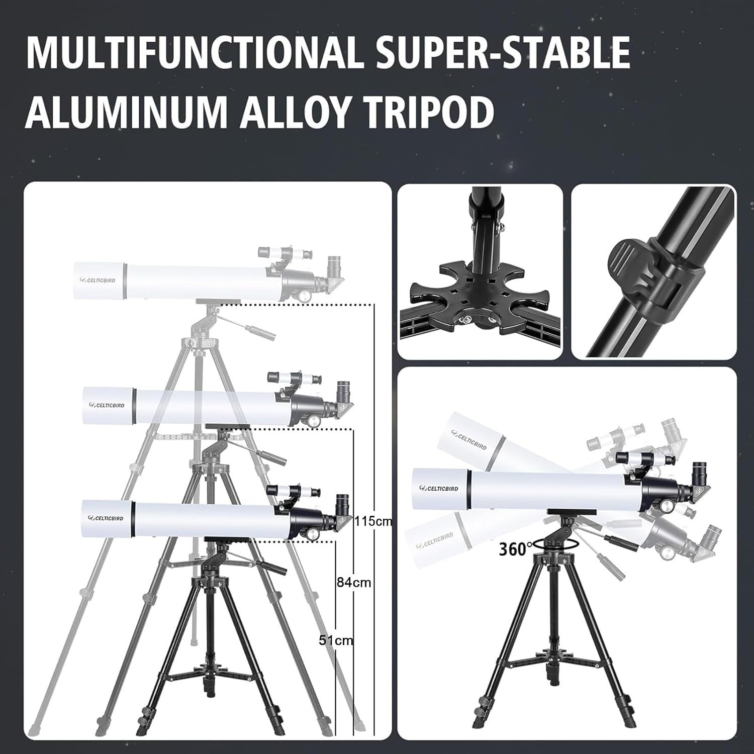 80mm Aperture 900mm Refractor Telescope for Adults & Astronomy Beginners