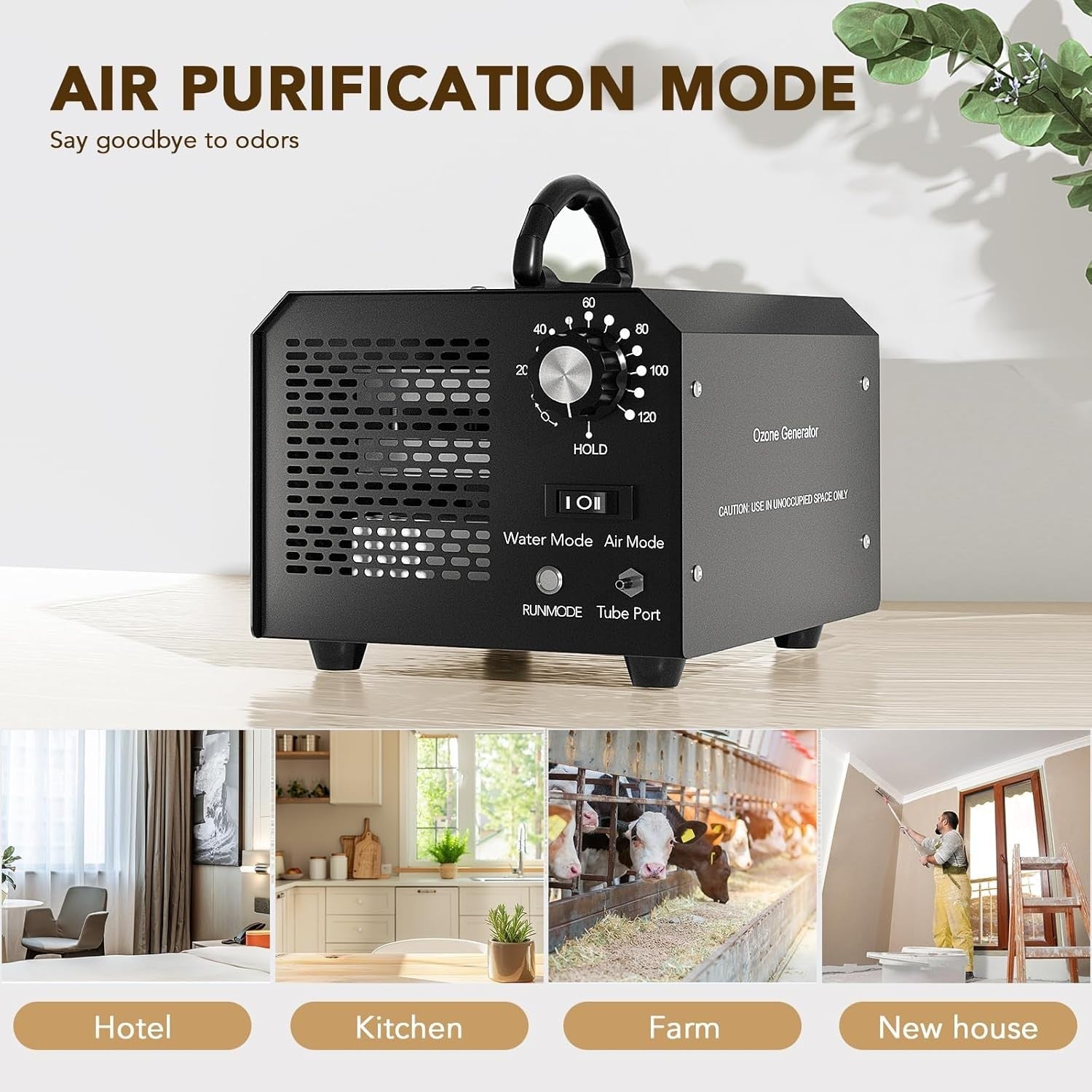 Ozone Generator 30000mg/h Odor Eliminator Air Water Mode Room Deodorizer