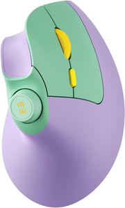 Vertical Ergonomic Wireless Mouse Rechargeable Bluetooth USB Purple