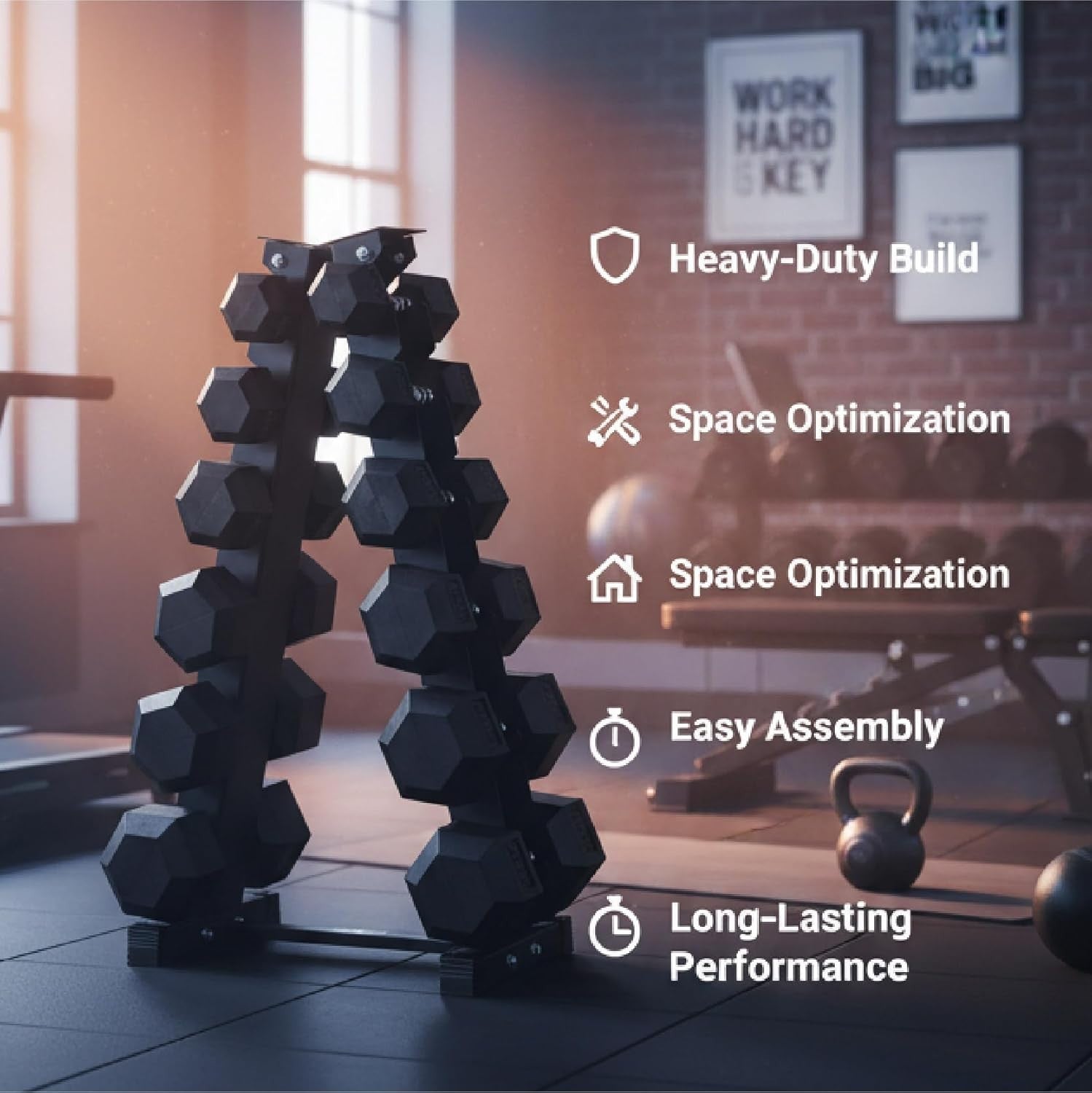 Hex Dumbbells Weight Set 6 Pairs 2.5–30kg Rubber Cast Iron Home Gym