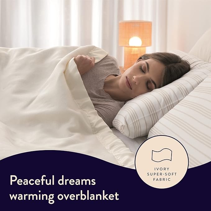 Electric Heated Overblanket Single 180x135cm Fast Heat Timer Washable