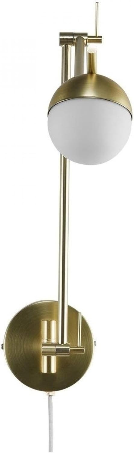 Wall Sconce Light Brass Metal G9 LED Plug-in for Bedroom Living Room