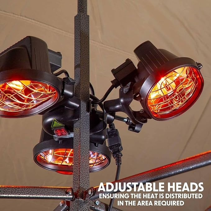 Outdoor Infrared Patio Heater 1350W Foldable Wall Mount Radiant Heat 10m²