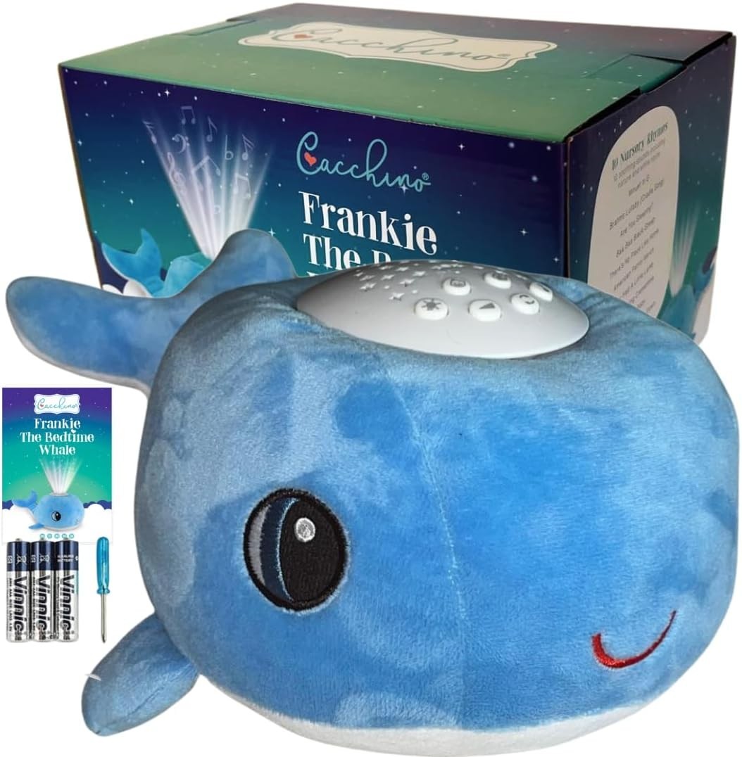 Blue Plush Whale Baby Sleep Soother with 12 Lullabies & White Noise Toy