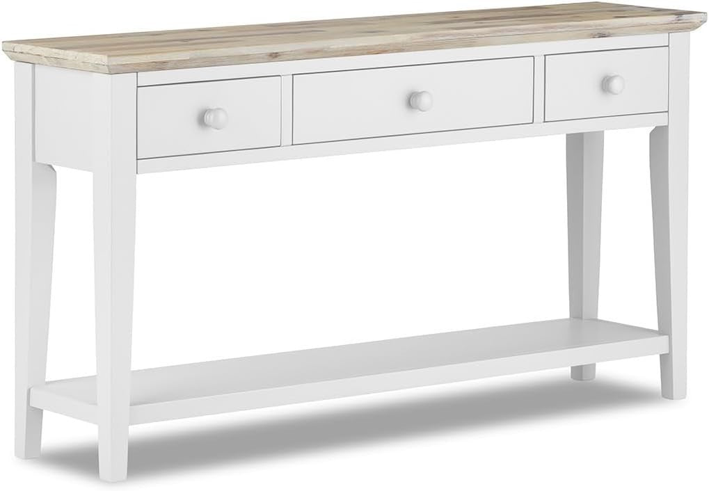 White Console Table with 3 Drawers & Bottom Shelf | 143x32.5x76cm