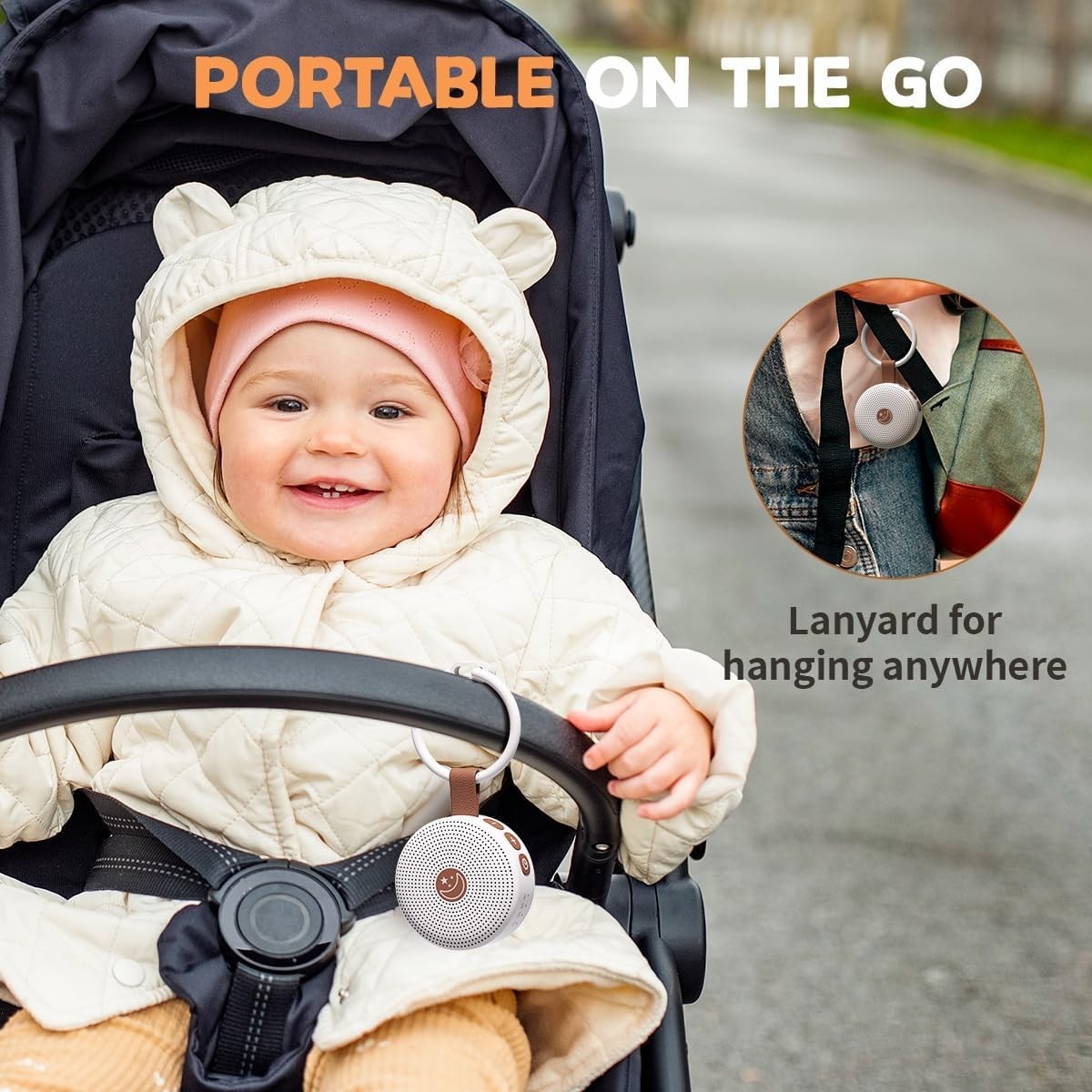Mini Portable White Noise Machine for Baby & Adults, 30 Soothing Sounds