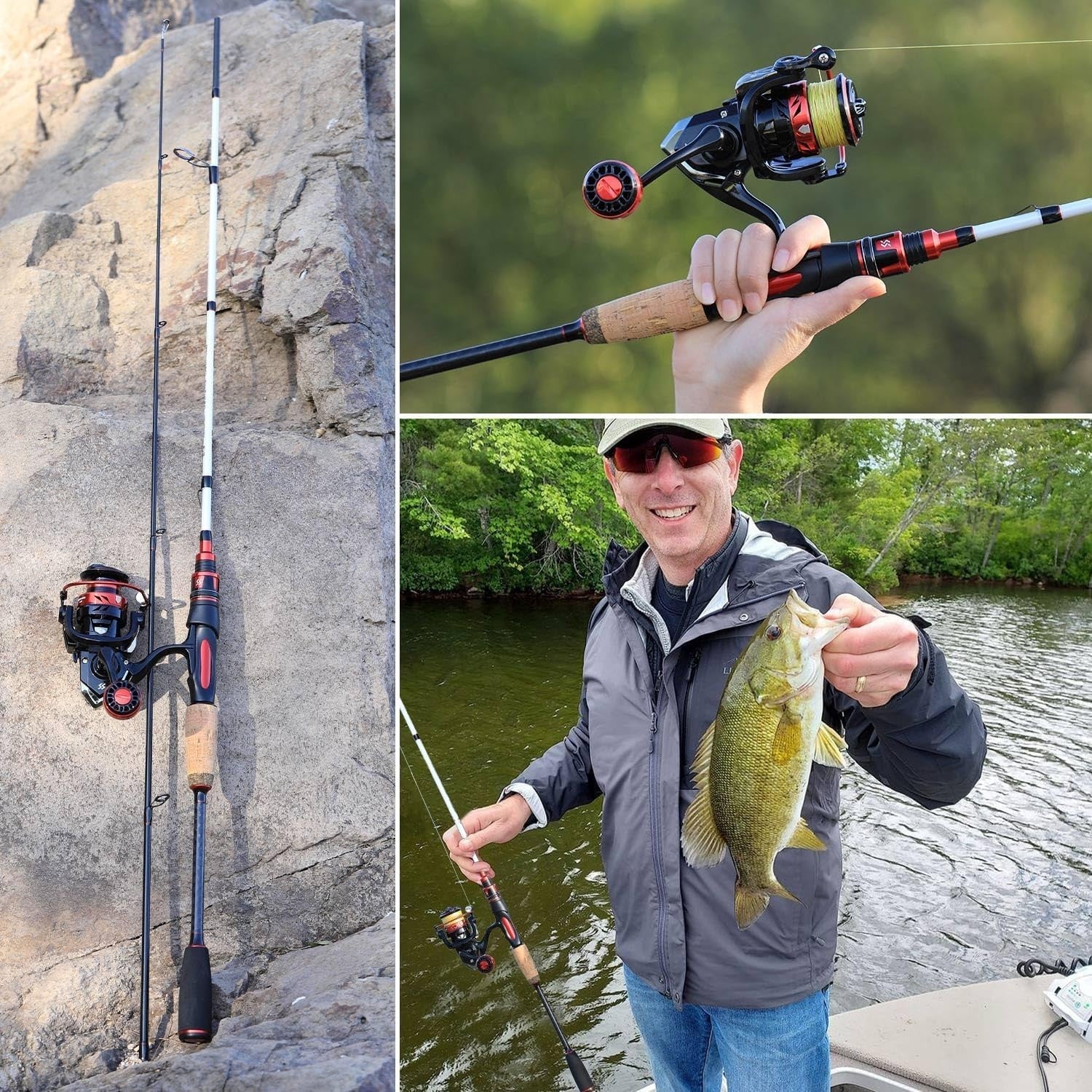 2.1m Carbon Fibre Spinning Rod & Reel Combo – Bass Fishing Set