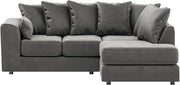 Grey L-Shaped 3+2 Seater Corner Sofa - Plush Fabric Modular Couch (Right Hand)