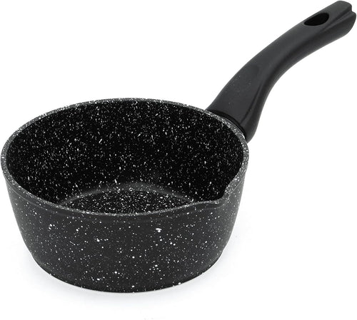 16cm Black Non Stick Milk Pan with Cool Touch Handle Induction Safe