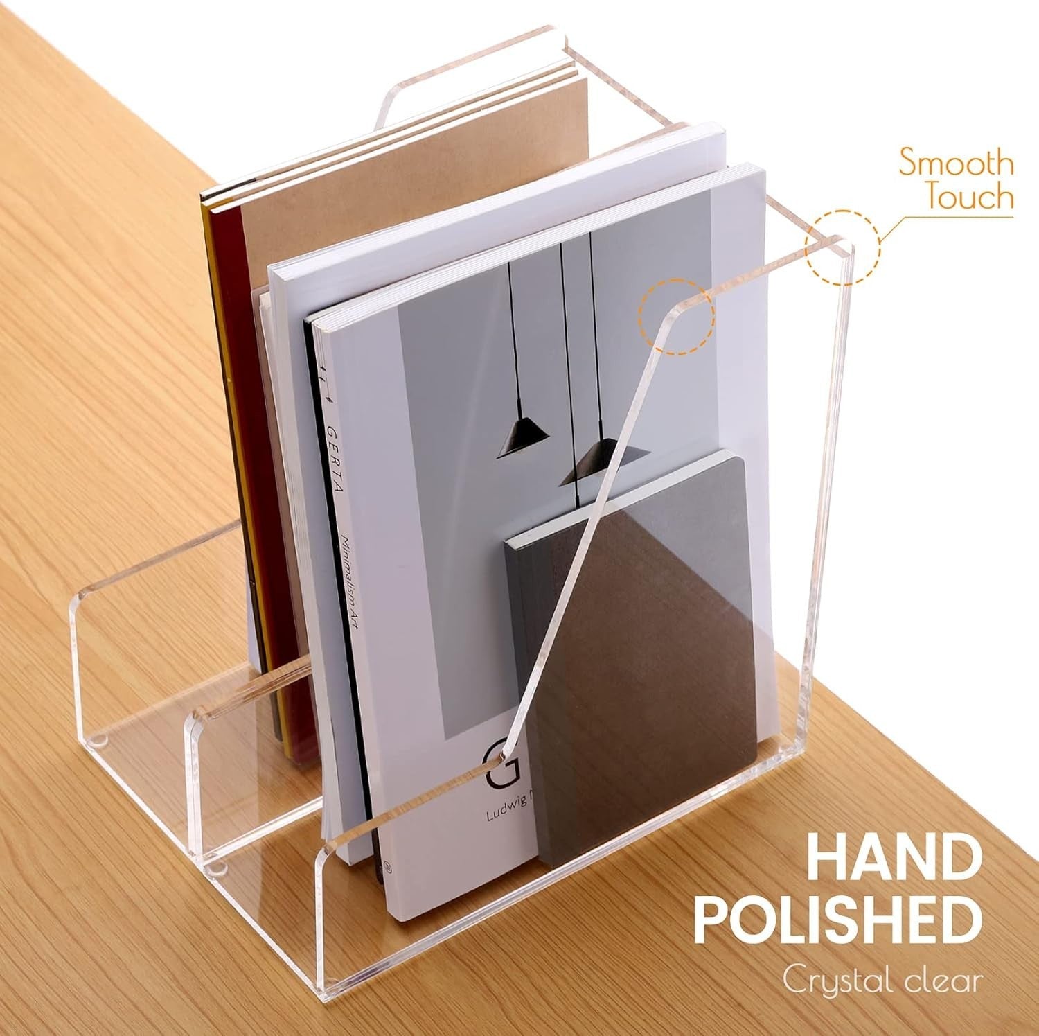 Clear Acrylic Desk File Organizer 2-Pack A4 Magazine Holder