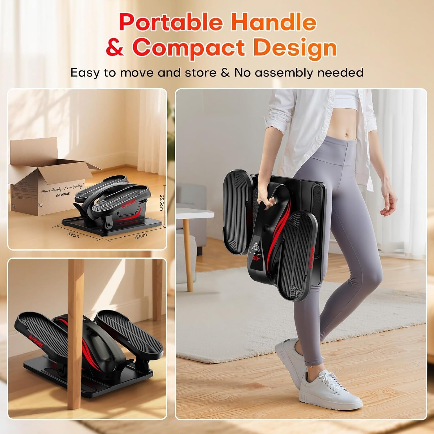 Under Desk Elliptical Trainer, 2-in-1 Electric Pedal Exerciser, Low-Impact