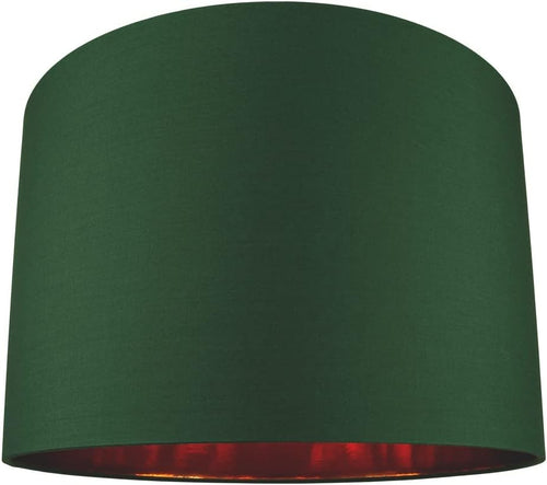 Forest Green Drum Lamp Shade Copper Lined Modern Table Floor Pendant 16"